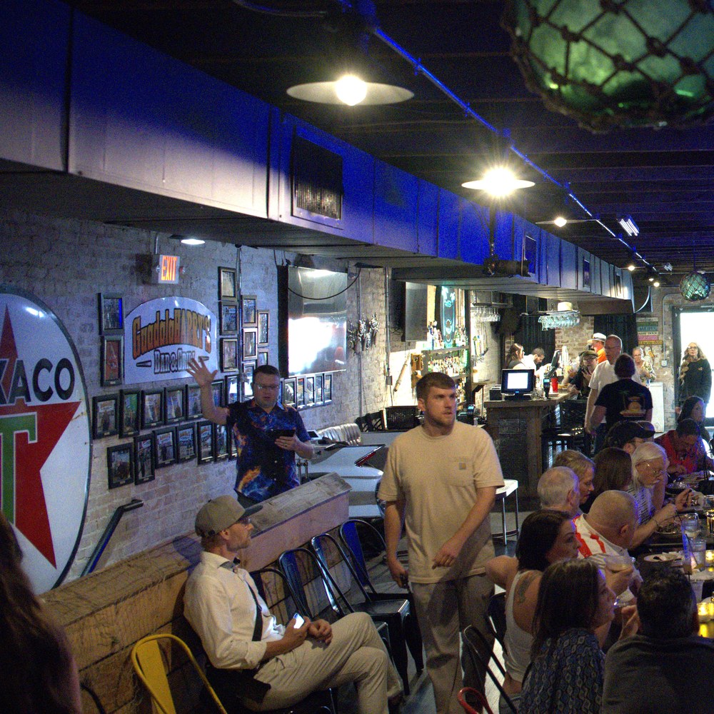 The downstairs bar and dining room filling up