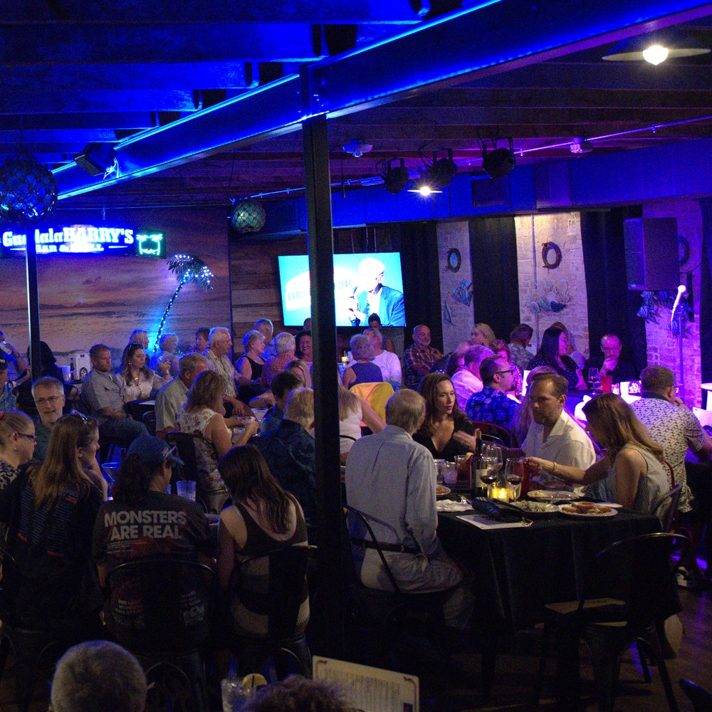 A full house under the blue lights on a show night