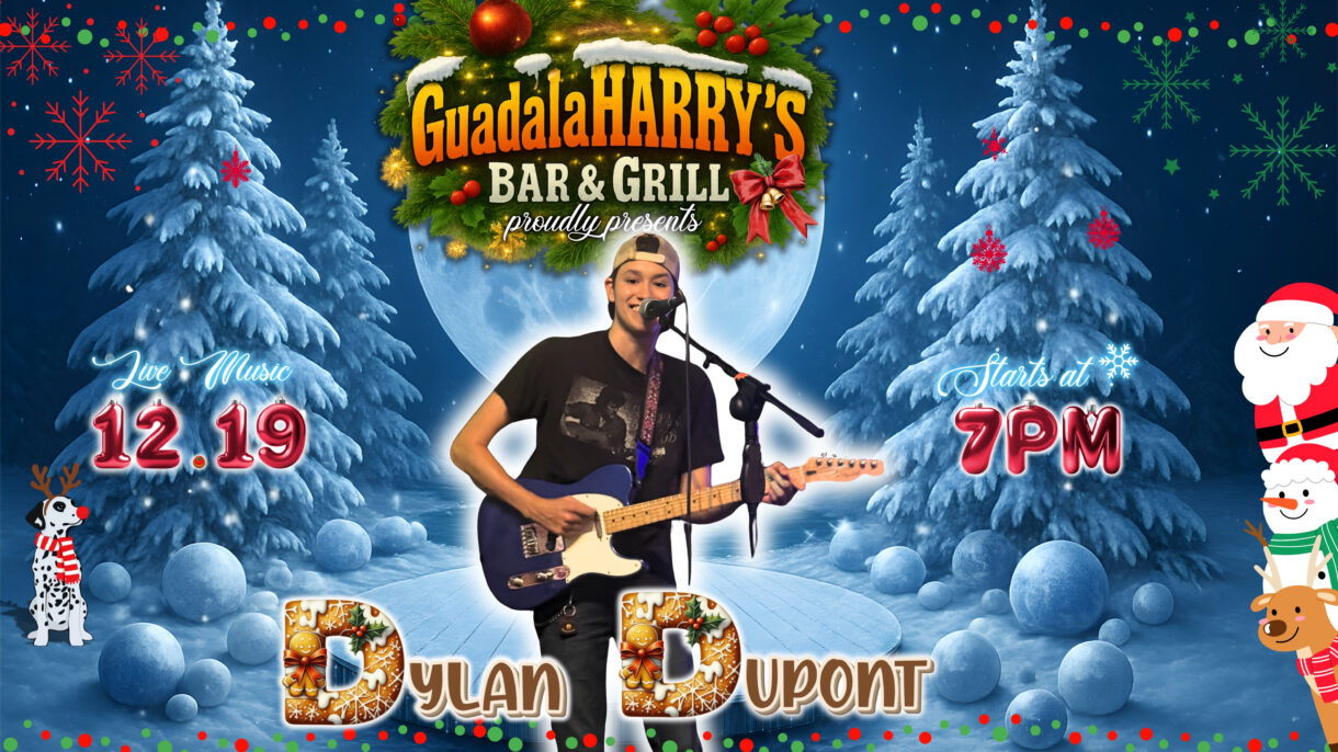 This Weekend: Dylan Dupont & Annual Christmas Bash A picture of This Weekend: Dylan Dupont & Annual Christmas Bash at Guadalaharry's Bar & Grill