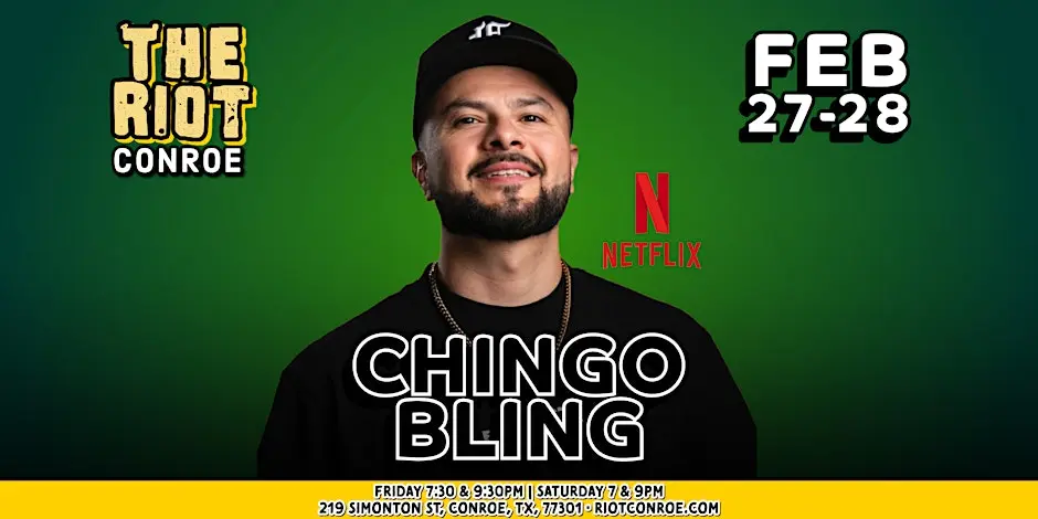 A picture of Live Comedy in Conroe - Chingo Bling (Netflix) Feb 27-28, 2026 at Guadalaharry's Bar & Grill